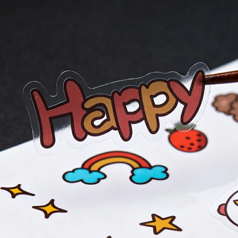 Custom Vinyl Stickers for Water Bottle Laptop - Holographic, Clear, White - Blue Fantasy Space