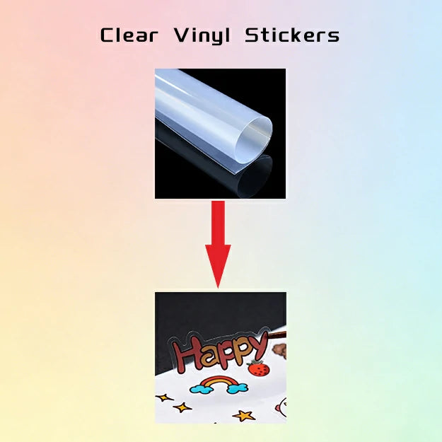 Custom Vinyl Stickers for Water Bottle Laptop - Holographic, Clear, White - Blue Fantasy Space